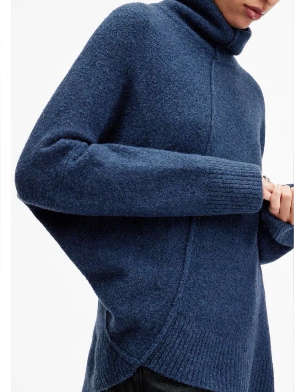Lock Roll Neck Sweater in Midnight Blue